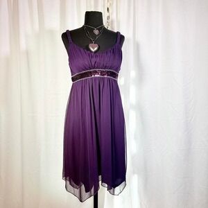 Focus Studio Purple Chiffon Dress – Women's 8 (M)